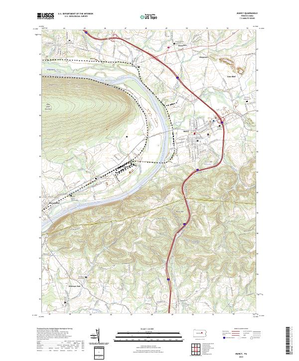 US Topo 7.5-minute map for Muncy PA