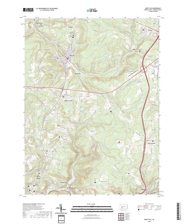 US Topo 7.5-minute map for Nanty Glo PA