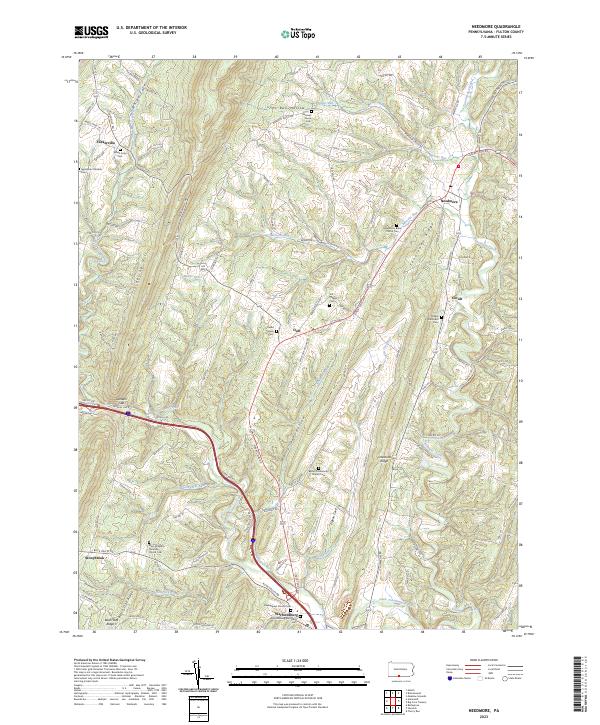 US Topo 7.5-minute map for Needmore PA