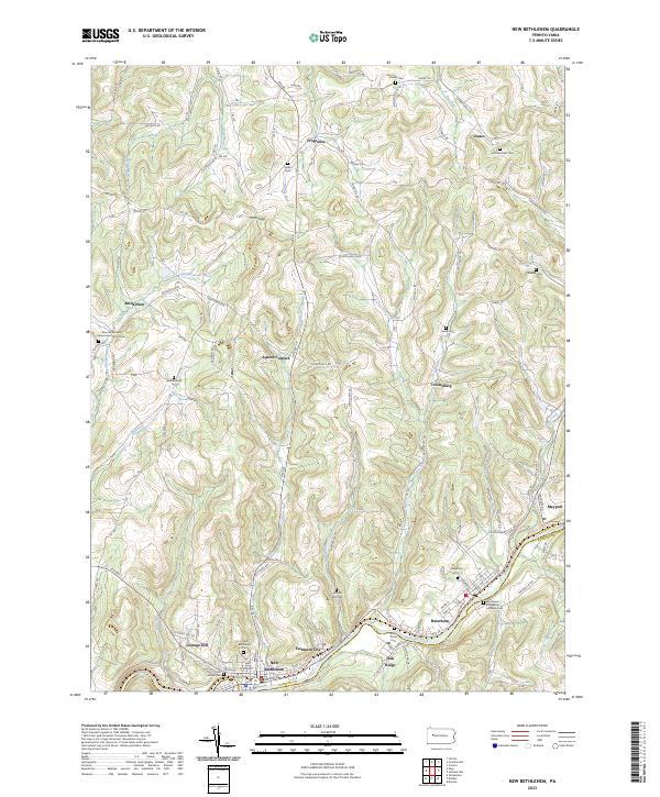 US Topo 7.5-minute map for New Bethlehem PA