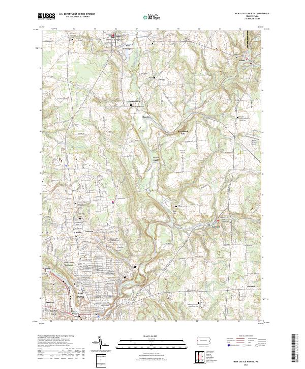 US Topo 7.5-minute map for New Castle North PA