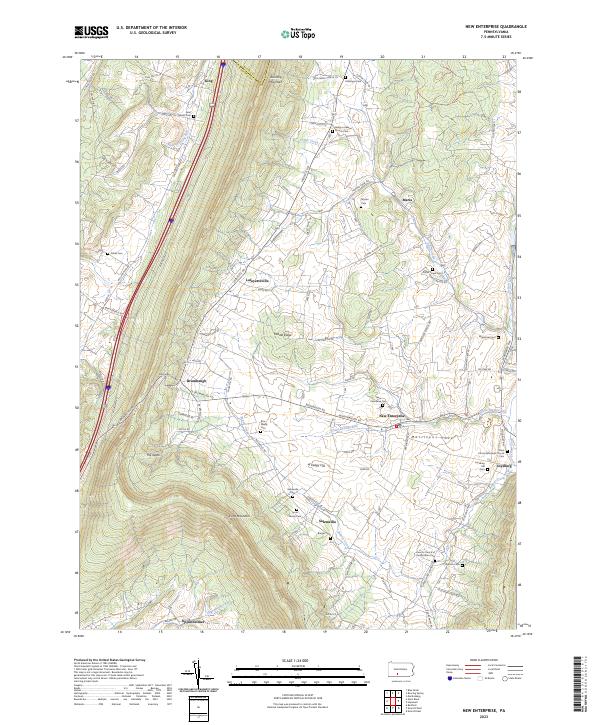 US Topo 7.5-minute map for New Enterprise PA