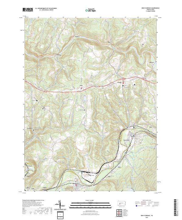 US Topo 7.5-minute map for New Florence PA