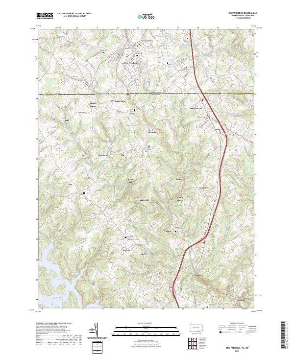 US Topo 7.5-minute map for New Freedom PAMD