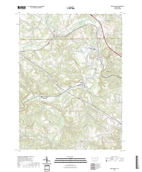 US Topo 7.5-minute map for New Galilee PA