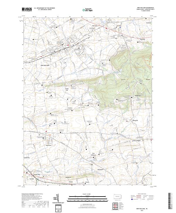 US Topo 7.5-minute map for New Holland PA