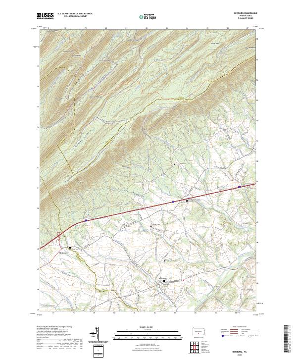 US Topo 7.5-minute map for Newburg PA