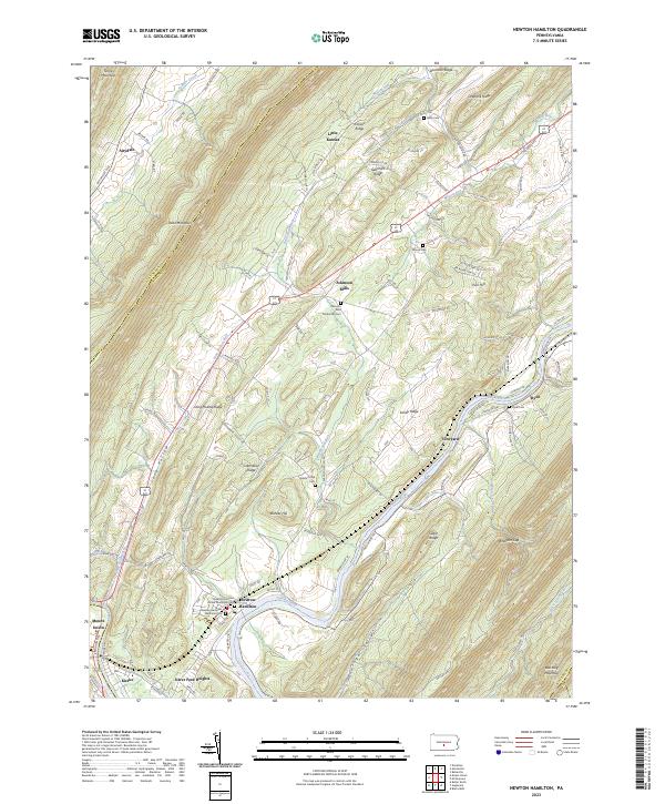 US Topo 7.5-minute map for Newton Hamilton PA