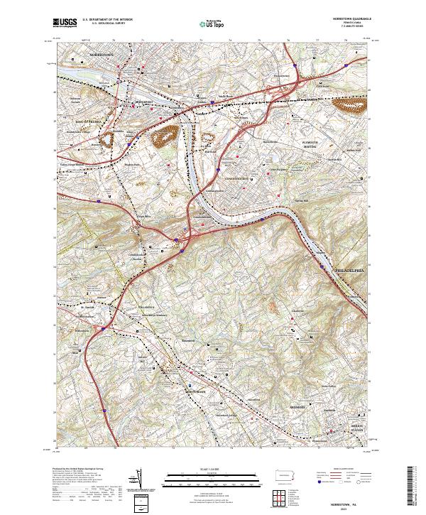 US Topo 7.5-minute map for Norristown PA