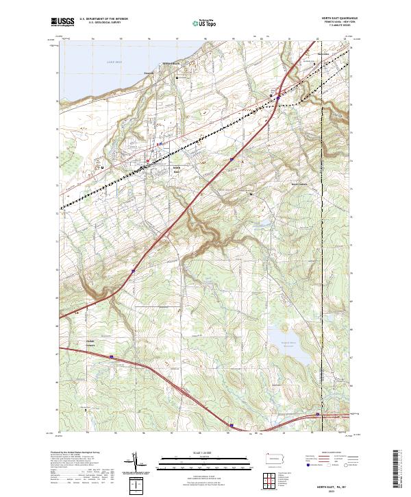 US Topo 7.5-minute map for North East PANY