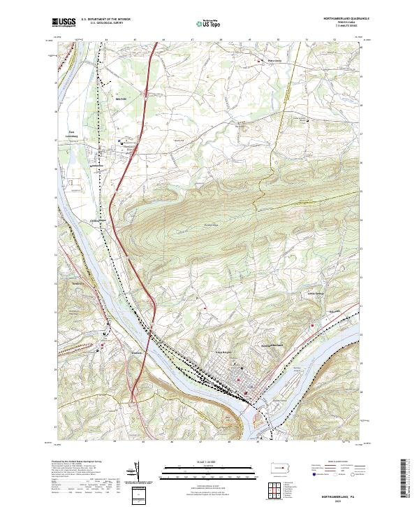 US Topo 7.5-minute map for Northumberland PA