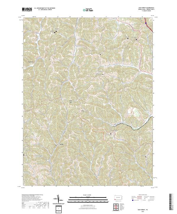 US Topo 7.5-minute map for Oak Forest PA