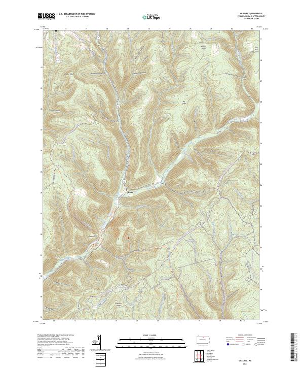 US Topo 7.5-minute map for Oleona PA