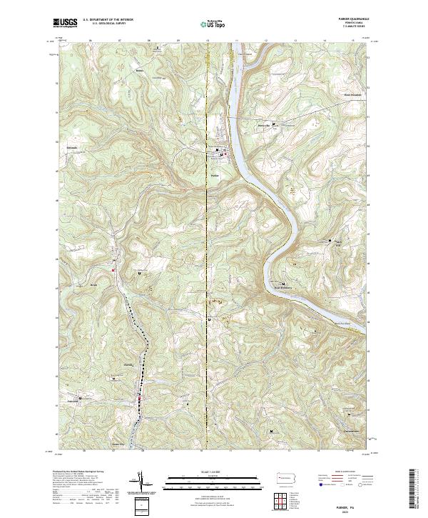 US Topo 7.5-minute map for Parker PA