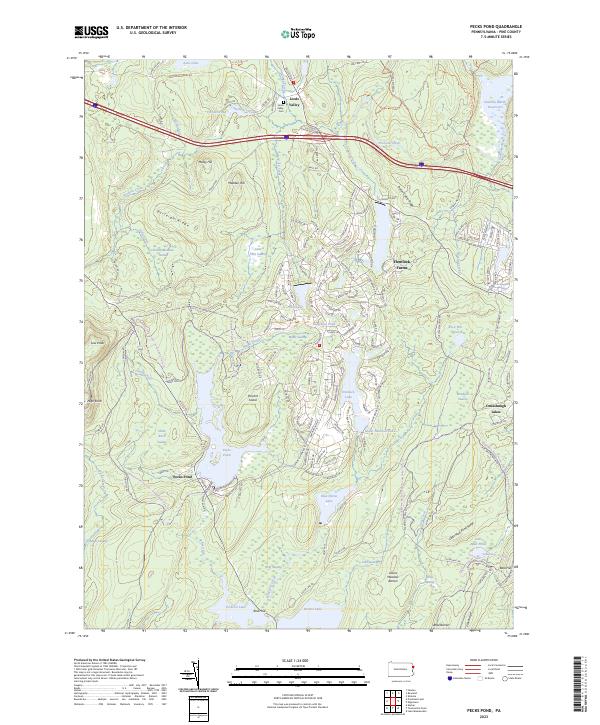 US Topo 7.5-minute map for Pecks Pond PA