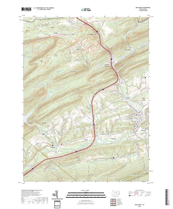 US Topo 7.5-minute map for Pine Grove PA