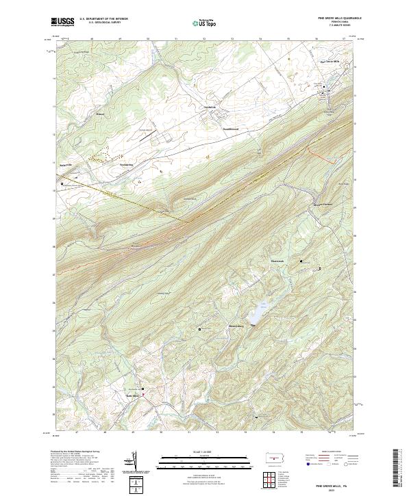 US Topo 7.5-minute map for Pine Grove Mills PA