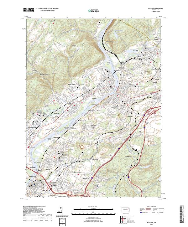 US Topo 7.5-minute map for Pittston PA