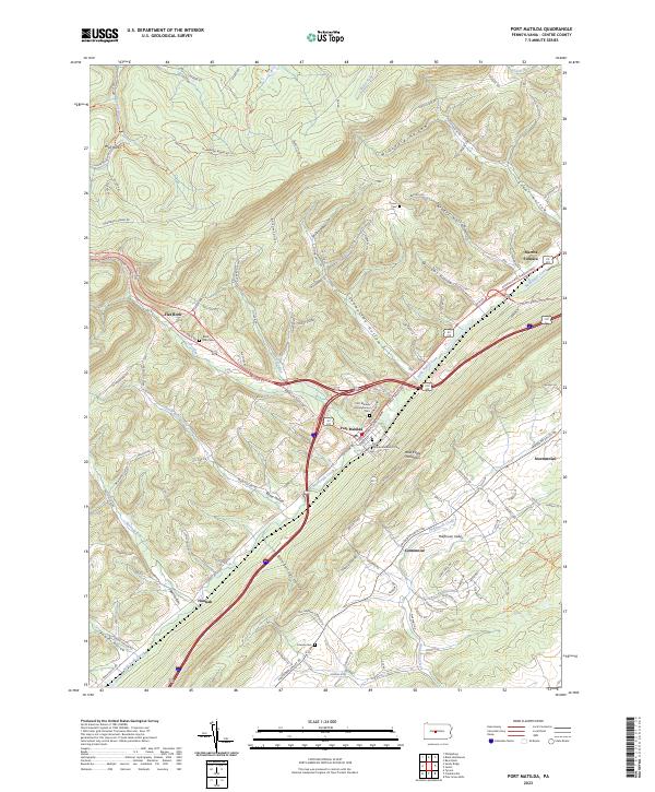 US Topo 7.5-minute map for Port Matilda PA