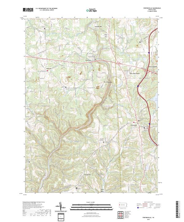 US Topo 7.5-minute map for Portersville PA