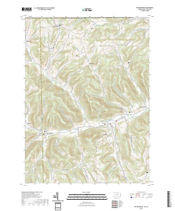 US Topo 7.5-minute map for Potter Brook PANY