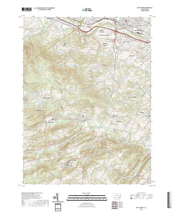 US Topo 7.5-minute map for Pottstown PA