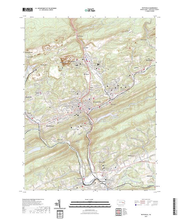 US Topo 7.5-minute map for Pottsville PA