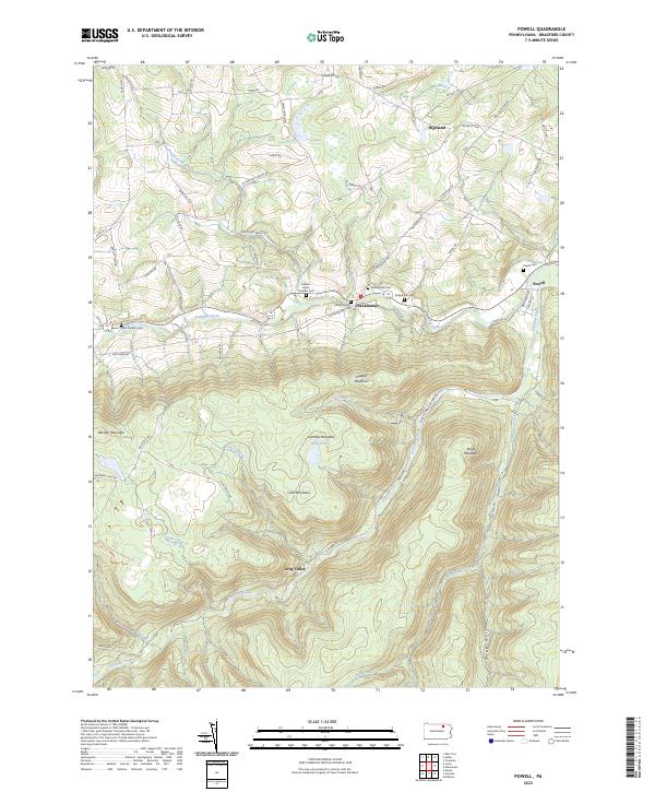 US Topo 7.5-minute map for Powell PA