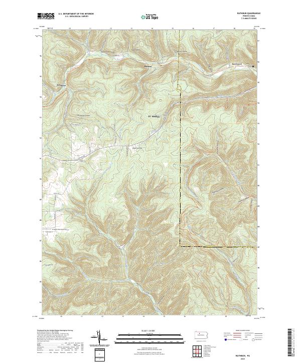 US Topo 7.5-minute map for Rathbun PA