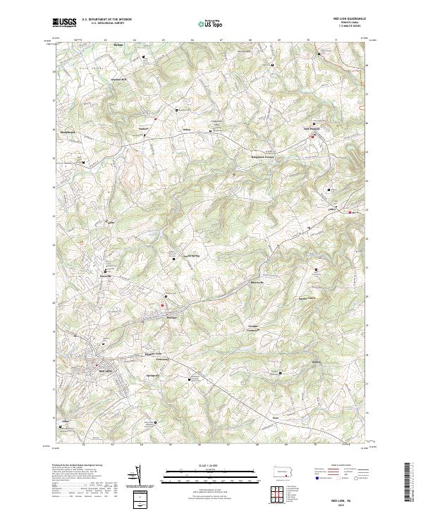 US Topo 7.5-minute map for Red Lion PA