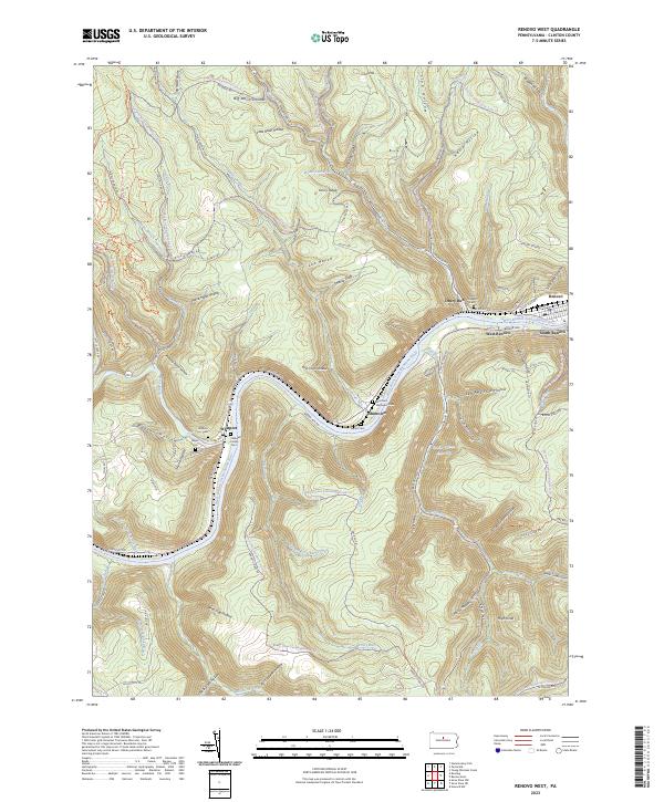 US Topo 7.5-minute map for Renovo West PA