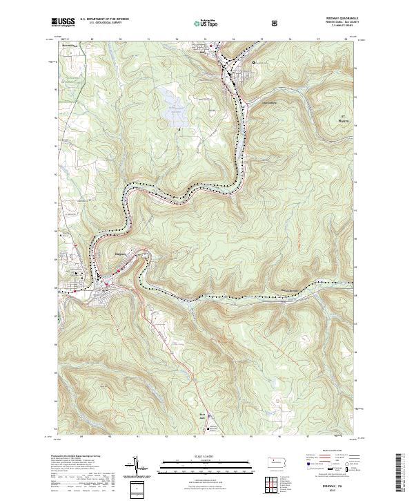 US Topo 7.5-minute map for Ridgway PA