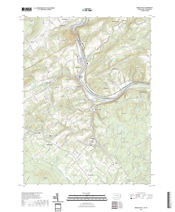 US Topo 7.5-minute map for Riegelsville PANJ