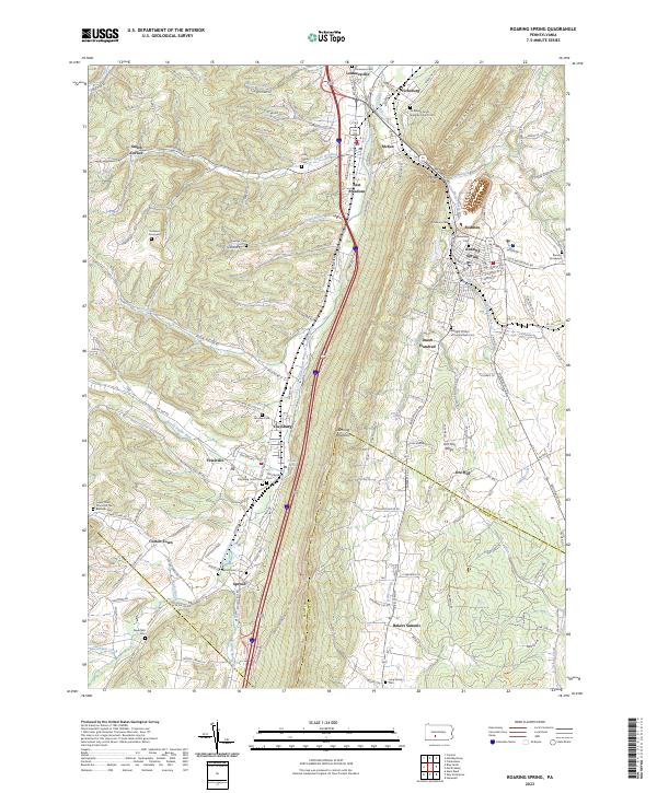 US Topo 7.5-minute map for Roaring Spring PA