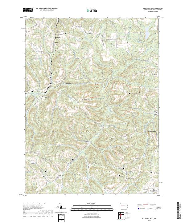 US Topo 7.5-minute map for Rochester Mills PA