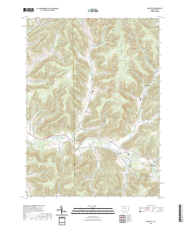 US Topo 7.5-minute map for Roulette PA