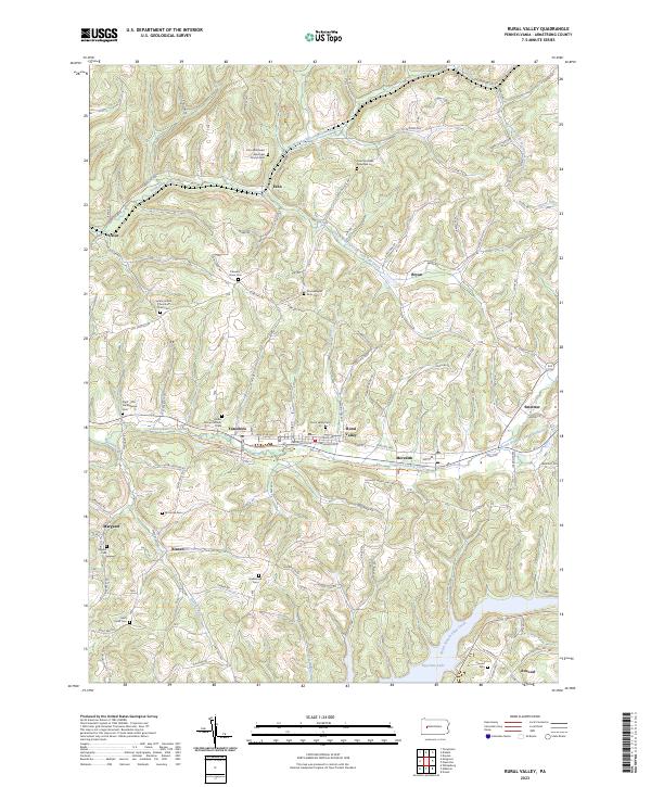 US Topo 7.5-minute map for Rural Valley PA