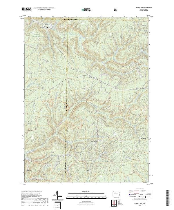 US Topo 7.5-minute map for Russell City PA