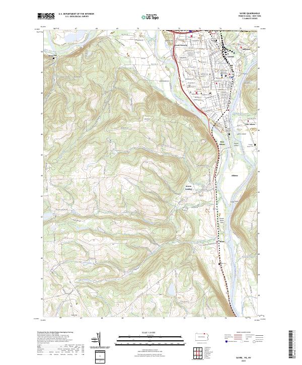 US Topo 7.5-minute map for Sayre PANY – American Map Store