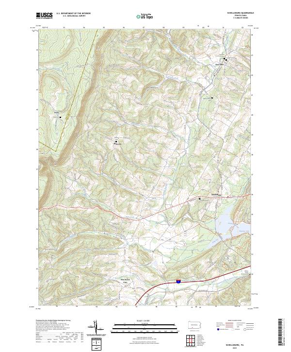 US Topo 7.5-minute map for Schellsburg PA