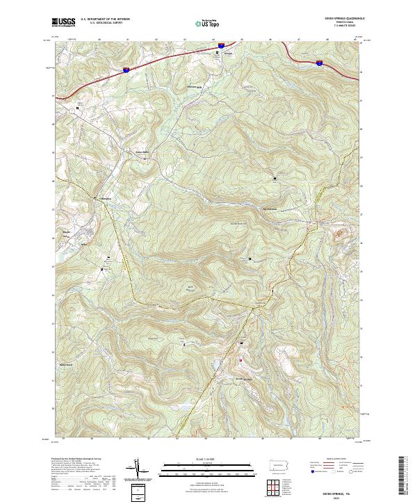 US Topo 7.5-minute map for Seven Springs PA