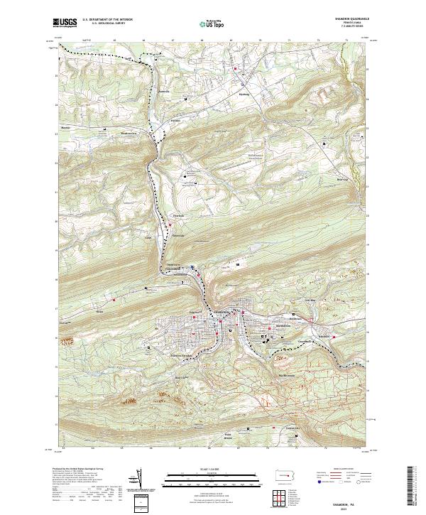 US Topo 7.5-minute map for Shamokin PA