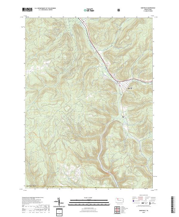 US Topo 7.5-minute map for Sheffield PA