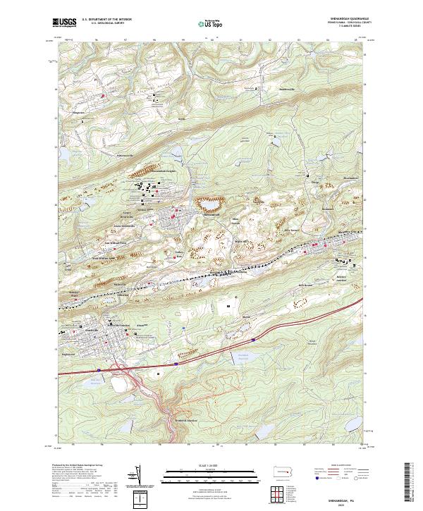 US Topo 7.5-minute map for Shenandoah PA