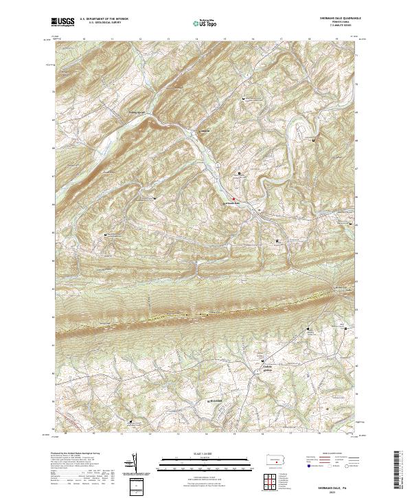 US Topo 7.5-minute map for Shermans Dale PA