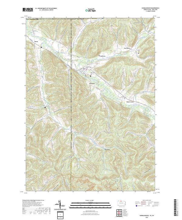 US Topo 7.5-minute map for Shinglehouse PANY