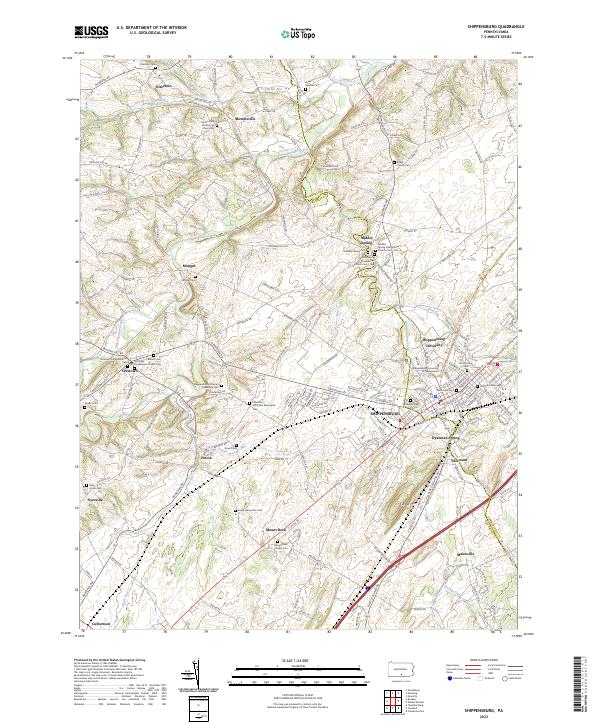 US Topo 7.5-minute map for Shippensburg PA