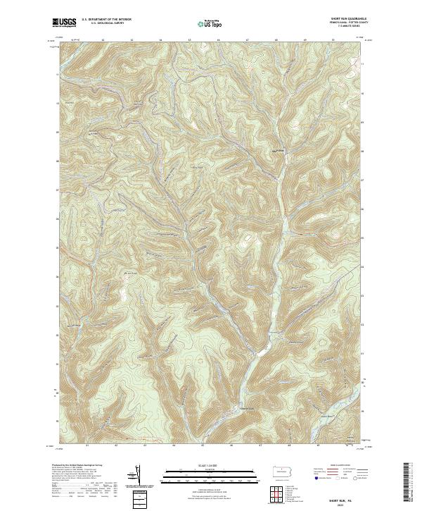 US Topo 7.5-minute map for Short Run PA