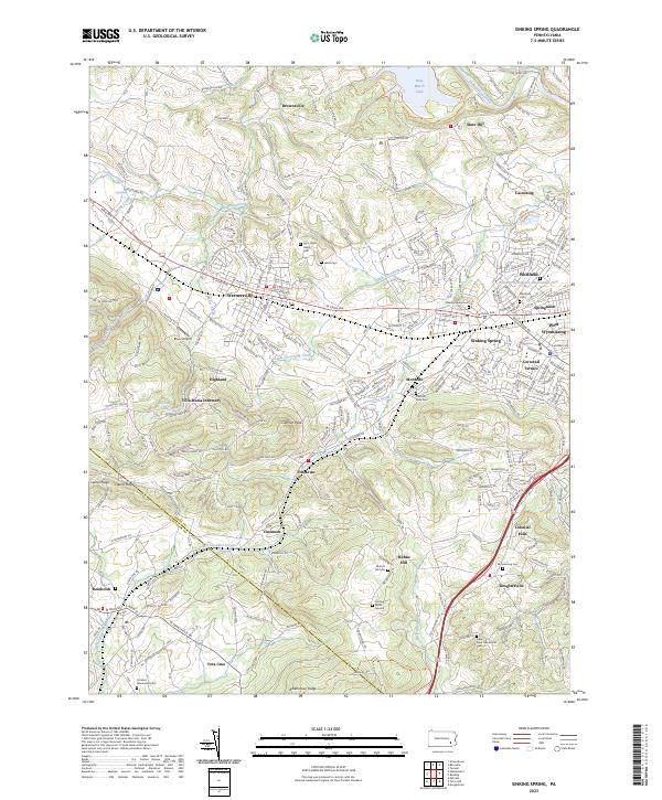 US Topo 7.5-minute map for Sinking Spring PA