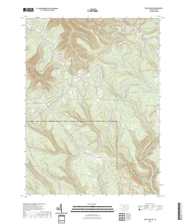 US Topo 7.5-minute map for Snow Shoe NE PA